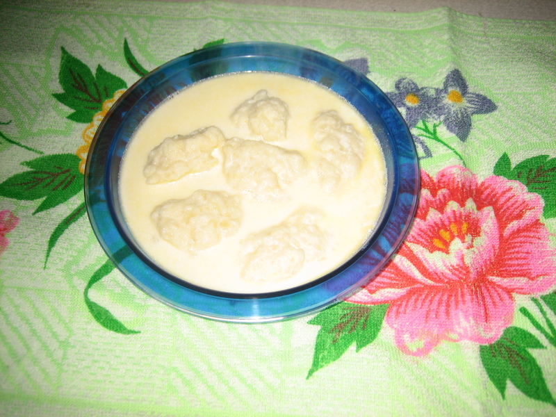Молочный тыквенный суп с клецками