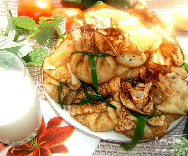 блины мешочки с мясом и грибами блины мешочки с мясом и грибами