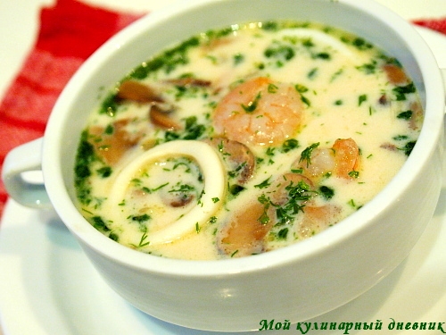 Суп из морепродуктов фото