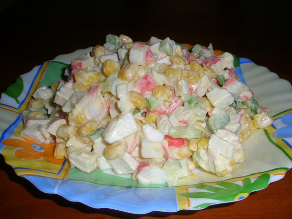 Крабовый салат рецепт с сухариками
