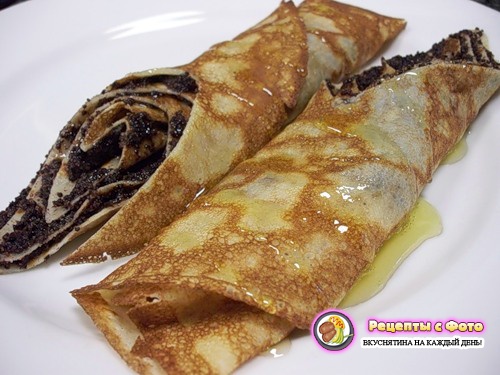 блинчики с маком и медом блинчики с маком и медом